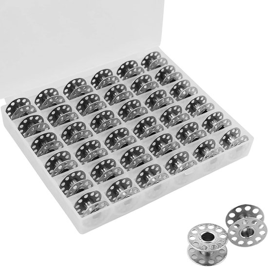 36 Stuks Lege Metalen Spoelen voor Naai- en Borduurmachines, Universele en Duurzame Naaispoelen met Deksel, Ideaal voor Huishoudelijk Gebruik en Creatieve Projecten