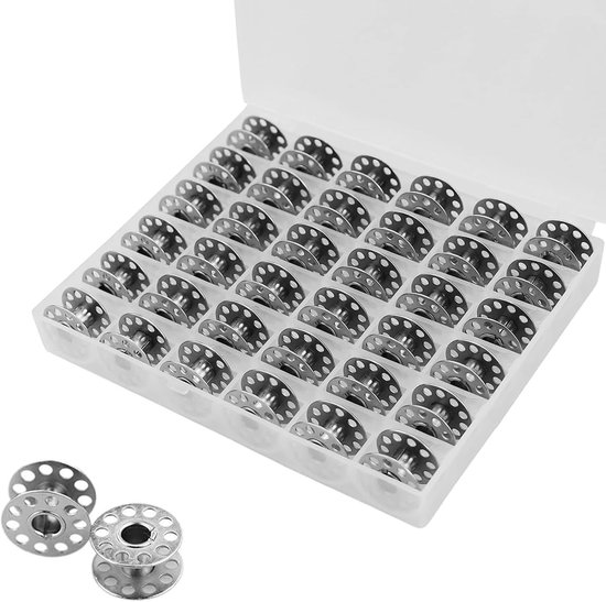 36 Stuks Lege Metalen Spoelen voor Naaimachines, Universele en Duurzame Naaigaren Spoelen voor Borduurwerk en Huishoudelijk Gebruik