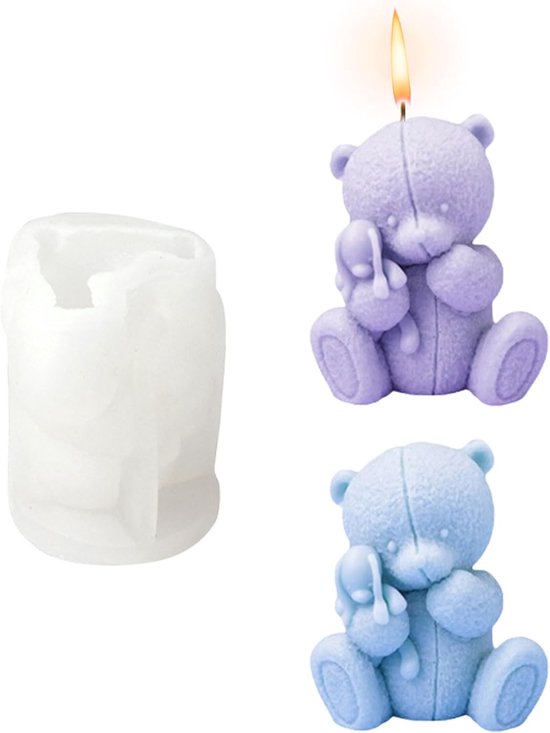 3D-beer, siliconen vorm, teddybeer, gietvorm, doe-het-zelf kaarsgietvormen voor het maken van kaarsen, zeep, polymeerklei, woondecoratie, Valentijnsdagcadeau