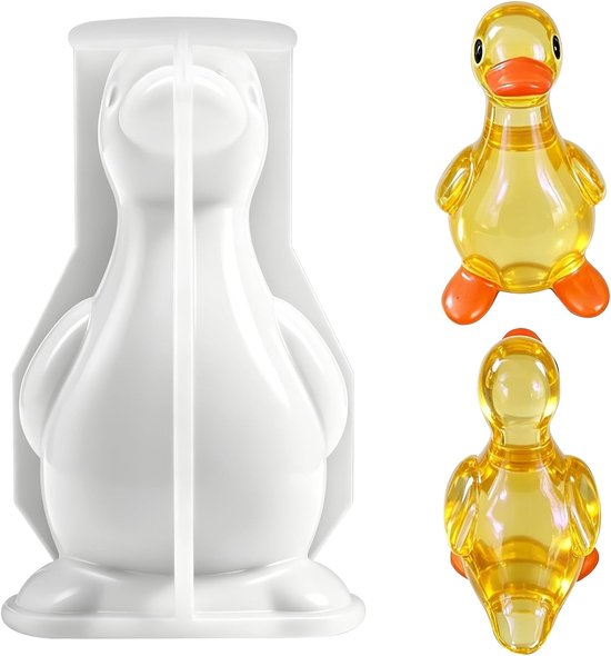 3D-eend siliconenmal voor hars, schattige dieren epoxy gietvormen met gemakkelijke lossing, doe-het-zelf knutselwerkje voor stressverlichting, zeep- en kaarsen maken en