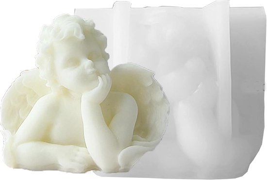 3D engel siliconen vorm 3D engel kaarsvormen siliconen gietvorm engel kaarsvormen siliconen grote engel kaars maken vormen voor handgemaakte zeep handwerk ornamenten (B)
