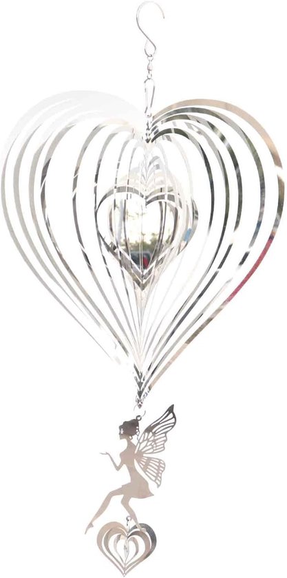 3D Hart Wind Spinner en Tuin Windgong van Roestvrij Staal, Hangende Decoratie voor Buiten en Binnen, Unieke Windvangers en Tuinaccessoires