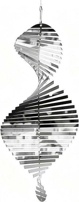 3D Helix Wind Spinner van RVS voor Buiten - Kinetische Tuindecoratie, Tuin, Balkon en Buitenruimte