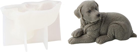 3D Hond siliconen mal kaarsvorm zeepvorm hond siliconen vormen dieren bakvorm voor taartdecoratie, chocolade, zeep, sojawas kaarsen, handwerk (hond E)
