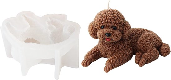 3D hond siliconenvorm kaarsvorm zeepvorm hond siliconen vormen dieren bakvorm voor taartdecoratie, chocolade, zeep, sojawas kaarsen, handwerk (hond G)