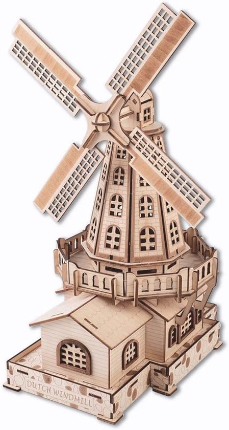 3D Houten Puzzel Windmolen Set, Bouwkits voor Volwassenen en Tieners, Creatieve DIY Cadeaus voor Verjaardagen en Kerstmis