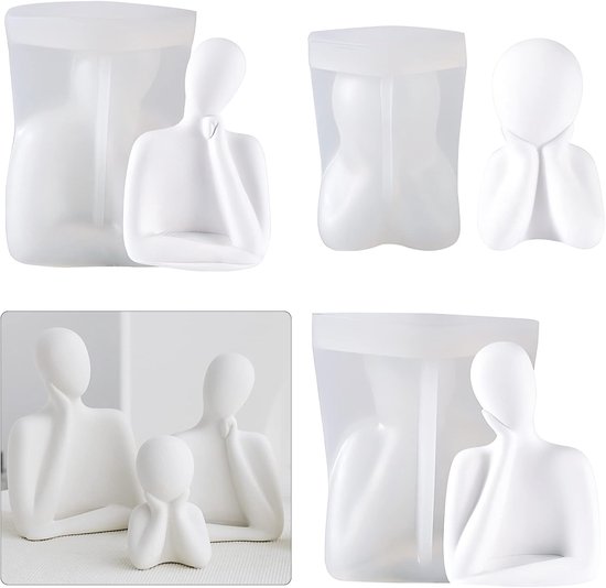 3D-kaarsvormen van siliconen, 3 stuks voor gips, kaarsvorm, doe-het-zelf kaarsvorm, mensenvorm voor het knutselen van decoraties