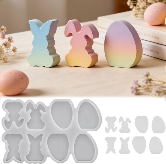3D Paashaas Siliconen Mal - Professionele Vorm voor het Maken van Kaarsen, Chocolade, Zeep & DIY Decoratie,Voedselveilig,BPA-vrij, Geschikt voor Vaatwasser,Cadeau-ideeën en Creatieve Hobby