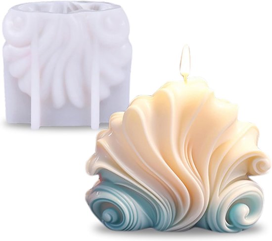 3D Schelpvorm Kaarsenvorm Geurkaars Vormen Silicone Gietvorm DIY Silicone Gietvorm Voor Het Gieten Zelf Maken Set Ijsvorm