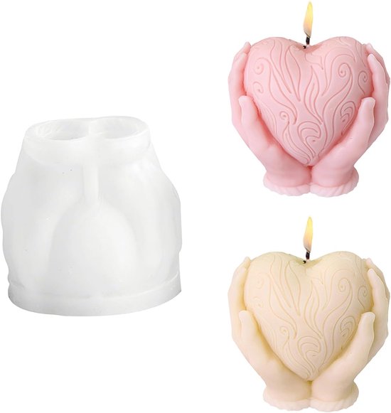 3D-siliconen kaarsvorm in hartvorm, doe-het-zelf kaarsvorm, zeep, hars, was, perfect voor Valentijnsdag, bruiloft, Moederdag, decoratie