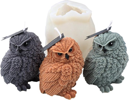 3D uil kaarsvorm siliconen siliconen vorm kaarsen siliconen vorm herfst kaarsgietvorm kaarsen vormen siliconen kaarswas voor gieten zeepvormen voor fondant taartdecoratie, kaarsen, knutselen