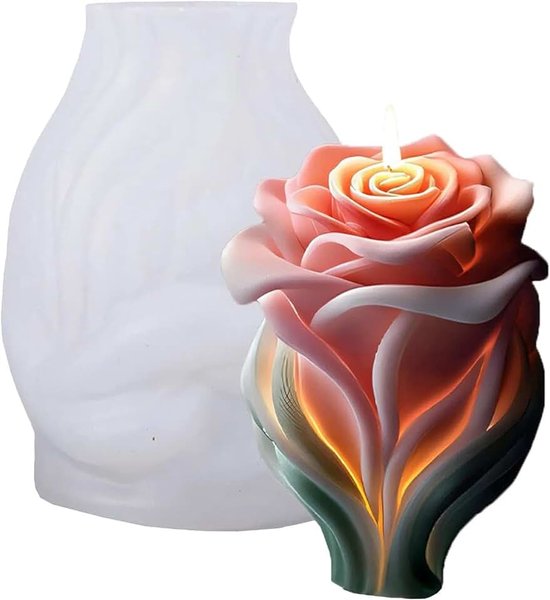 3D-vorm, siliconen, kaars, liefde, roze, gemakkelijk te verwijderen, voor doe-het-zelf cadeau, kaarsen, zeep, chocolade, voor Kerstmis, verjaardag, Valentijnsdag (B)
