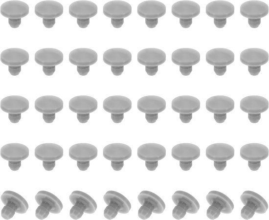 3mm Diameter Silicone Hole Plug - 40Pcs Round Snap Furniture Knob - Protective Cap Head Fit for 2.5-3mm Hole - Sealing Bulkhead Cylinder Hole - Grijze Plug