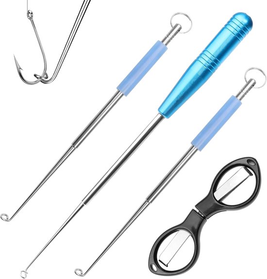 3pcs Haak Verwijderaar - Vissen met Vouwschaar - Snelle RVS Haak Verwijderaar - Vis Haak Verwijderaar - Ontdoen met Magneten - Draagbare Visaccessoires voor Grote en Kleine Vissen van Witasm