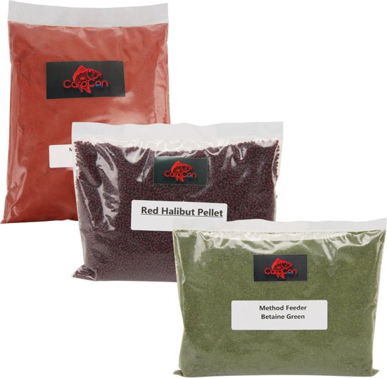 3x 1kg Method Feeder Grondvoer 'Assorti' - 3kg - Karper/Witvis lokvoer - Feeder Vissen - Method voer & Pellets van Merkloos