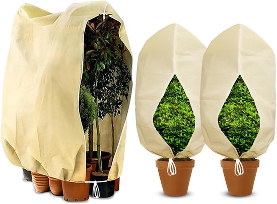 3x Winterbescherming voor planten, ademend, 85 g/m², 80x120 cm & 120x180 cm