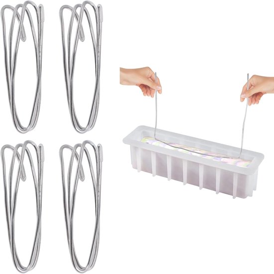 4 aluminium draden, 10 rubberen doppen, 1 opbergdoos, buigzame ophanglus, werveldraad voor doe-het-zelf zeepmaken