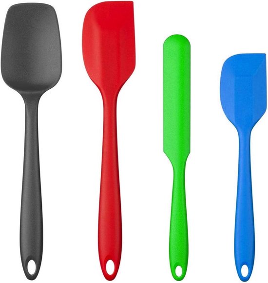 (4-delig) siliconen spatel deegspatel bakaccessoires met metalen kern tot 220° BPA-vrij