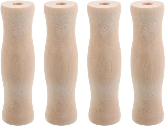 4-delige Bbq gebruiksvoorwerpen met houten handgrepen, hittebestendige antislip handgrepen voor grillen en kamperen, praktisch en duurzaam, voor keuken en outdoor-activiteiten