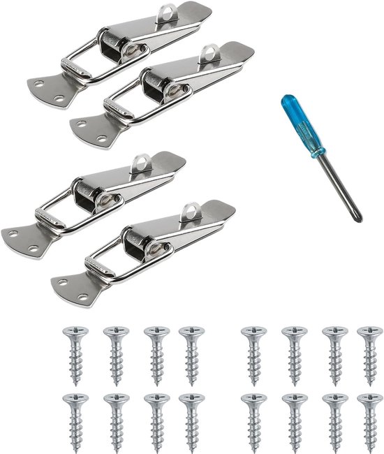 4-delige set spanvergrendelingen met schroeven en schroevendraaier (56 mm)