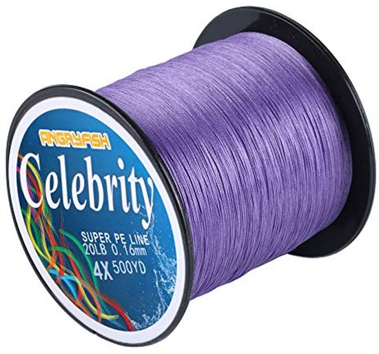 4 Draad Sterke Gevlochten Vislijn - Zero Stretch - Kleine Diameter - Geschikt voor Beginnende Vissers - 150YD - Paars - 50LB van Merkloos