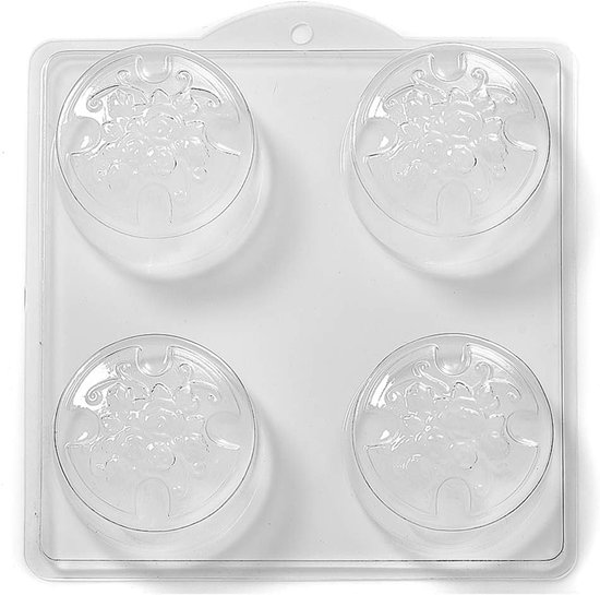 4 holle ruimtes, 'Malteerkruis' met rozen zeep/Bath Bomb vorm (5 stuks)
