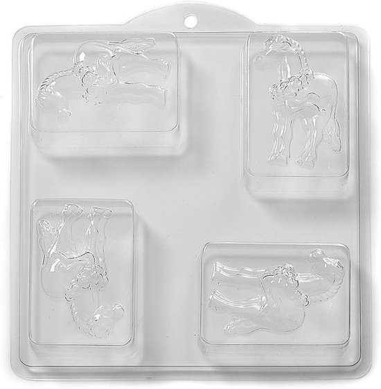 4 holle ruimtes, paard zeep/Bath bomb vorm (5 stuks)