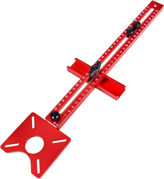 4-in-1 freesgroefbeugel, metrische MM-frees, cirkelsnijmal, kasthardwaremal voor routergereedschap, verstelbare multifunctionele freesmal voor houtbewerking
