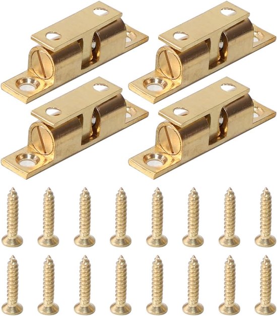 4 messing kogel sluitingen kastdeur 50 mm met schroeven