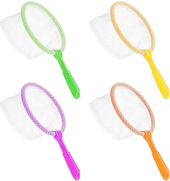 4 Pieces Kinder Vissen Net - Vlinder Net - Landing Net - Insect Veiligheid Net - Strand Speelgoed - Kevers en Vlinders Vangen van Merkloos