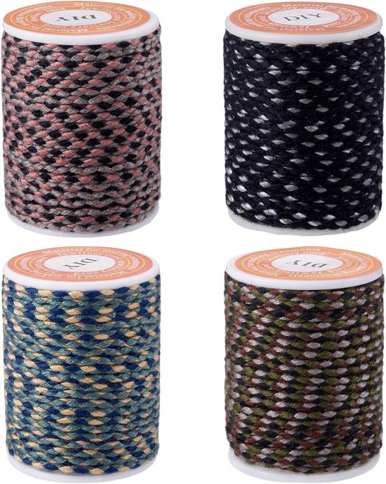 4 rollen 1,5 mm polykatoen gedraaide koorden 4-laags kralen koord