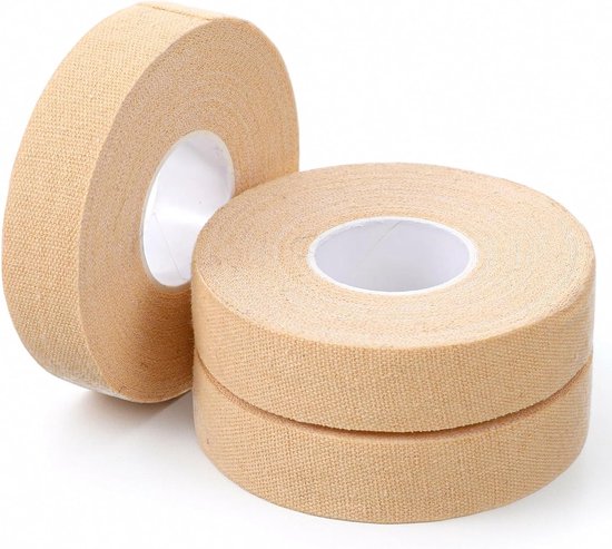 4 Rollen Sporttape in Huidkleur, Zelfklevende Tape voor Vingers, Polsen en Schenen, Ideaal voor Voetbal en Klimsport (1,5 cm x 10 m) van Merkloos