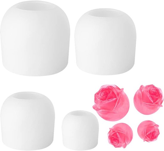 4 stuks bloem siliconen mal voor hars kaars mal, 3D Rose Aromatherapie gips ijs siliconen mal, kaars zeep mal taart fondant chocolade schimmel epoxy gieten hars mal voor ambachtelijke handgemaakte