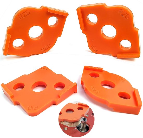 4 stuks freessjablonen voor bovenfrees, Radius Jig Router Templates