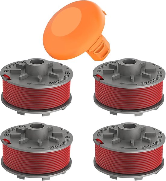 4 stuks grastrimmer draadspoel, compatibel met 5364-20, reservedraadspoel voor Gardena Turbo Trimmer SmallCut 2401, Ø 1,65 mm 6,1 m, met spoelafdekking 5328-20 (4 spoel + 1 dop)