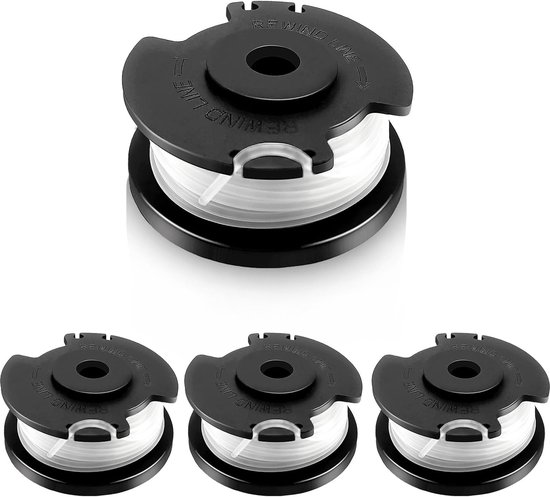 4 stuks grastrimmer draadspoel, compatibel met Einhell TLE-03, reservedraadspoel voor Einhell GE-CT 18/28 Li, GE-CT 18/28 Li TC, GE-CT 18/260 Li, Ø 1,6 mm - 4,9 m lengte (4 spoelen)