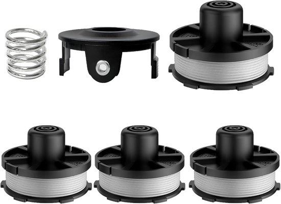 4 stuks grastrimmer draadspoel, compatibel met Makita196146-9 195858-1, voor Makita Accuusense 18V DUR181Z, DUR181RF, DUR181, Ø1,6 mm-8,3 m lengte(4 spoel + 1 dop + 1 veren)