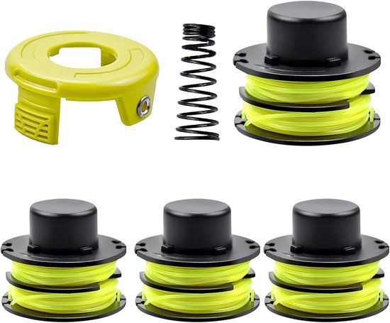 4 stuks grastrimmer draadspoel compatibel met Ryobi RAC118 RAC119, reservedraadspoel voor Ryobi RLT3025F, RLT3025S, RLT3525S, RLT2523, RLT3525, RLT3123, Ø 1,2 mm - 8,4 m lengte (4 spoels 1 x