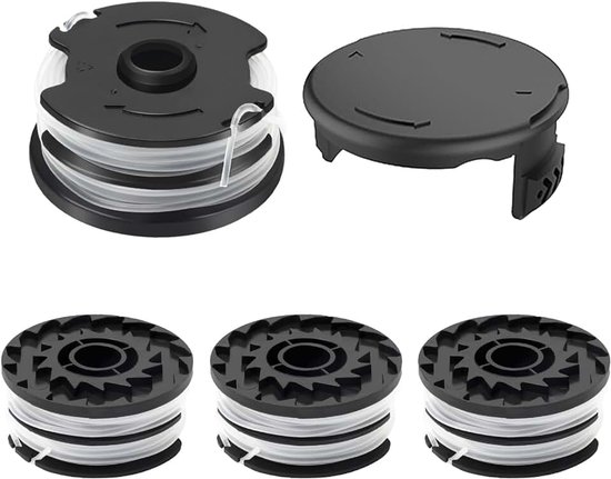 4 stuks grastrimmer draadspoel compatibel met TLP-01, reservedraadspoel voor Parkside PRTA 20-Li A1/B1/B2/C3,PRT 300 A1,PRT 550 A1/A2/A3/A5, Ø 1,6 mm 8,3 m (4 spoel + 1 dop)
