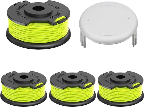 4 Stuks Grastrimmer Draadspoel Vervangingsset met Spoelcover, Diameter 2.0mm, Geschikt voor Diverse Grastrimmers, Ideaal voor Tuinonderhoud en Landschapsverzorging