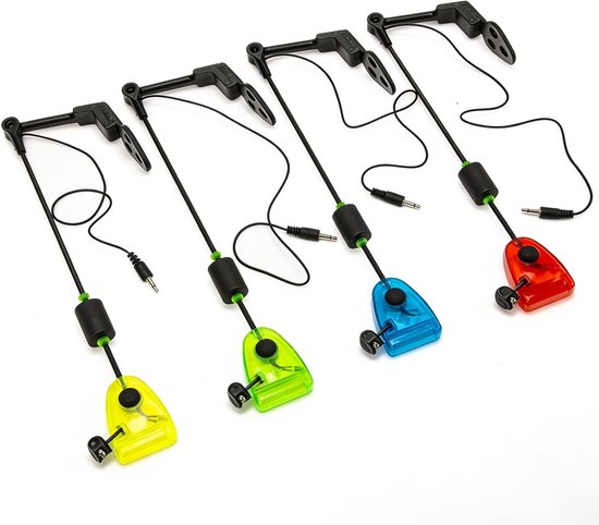 4 Stuks LED Swinger Bijtindicatoren voor Nachtvissen, Verstelbare Elastische Vissaccessoires, Ideaal voor Karper- en Roofvisvangst