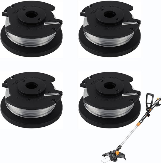 4 stuks reservedraadspoel, grastrimmer, compatibel met Einhell GE-CT 18/28 Li, trimmerdraadspoel 4,9 m lengte Ø 16 mm