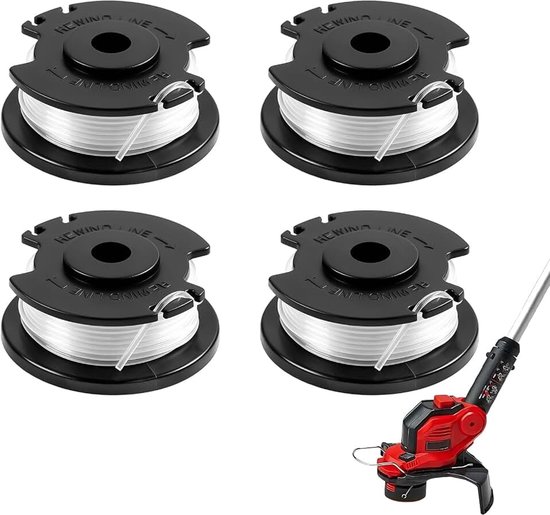 4 stuks reservedraadspoel voor Einhell GE-CT 18/28 Li, 5,2 m lengte Ø 1,6 mm nylon grastrimmer-reservedraadspoel grastrimmersnoer voor Einhell GE-CT 18/28 Li TC en GE-CT 18/28 Li
