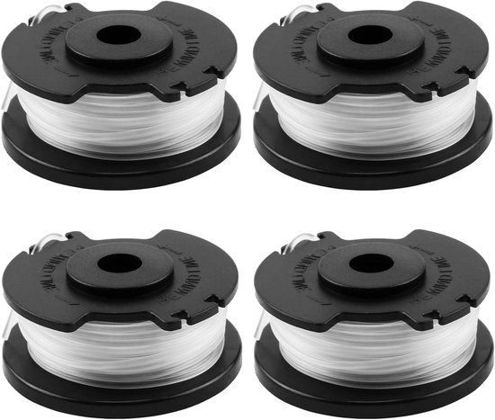 4 stuks reservedraadspoelen voor grastrimmer, nylon draad 1,6 mm x 5 m, geschikt voor accu grastrimmers, grasmaaien en tuinonderhoud van Merkloos
