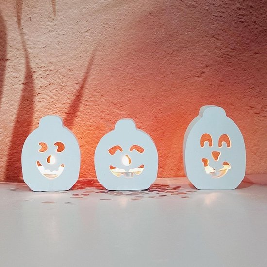 4 stuks siliconen gietvormen, pompoen, 3D-pompoen, siliconen vorm, Halloween gietvorm, kaarsenhouder, pompoen met gipsvormen voor gieten, gietvormen, siliconen pompoen, siliconen vorm, theelichthouder