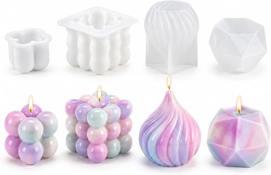 4 stuks siliconen kaarsvormen, cilinder, 3D-gietvormen, doe-het-zelf, ronde wasvorm, zacht, elastisch, herbruikbaar, sojawas, bijenwas, bruiloft, Kerstmis, feestdecoratie, gemakkelijk te ontvormen