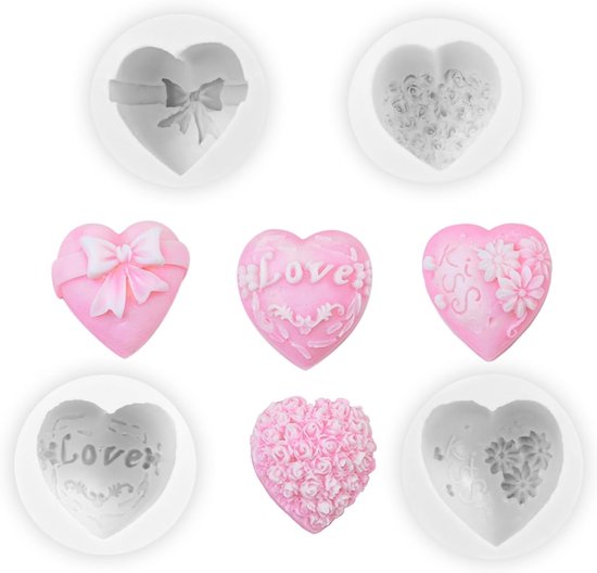 4 stuks siliconen vorm - 3D siliconen zeep gemakkelijk te verwijderen - handgemaakte zeepvorm - fondant vorm - voor kaarsen, handgemaakte zeep, cupcakes