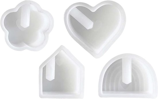 4 stuks siliconen vormen, gietvormen, kerstgietvorm, kaarshouder, gipsvormen om te gieten, siliconen vaasvorm, doe-het-zelf kerstdecoratie, voor kaarsen, zeep, hars, bloemenarrangement