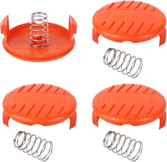 4 stuks spoeldoppen veren reserveonderdelen accessoires spoeldeksel trimmer draadspoel reservespoelkap voor AFS trimmer spoel ABS materiaal compatibel met Black Decker RC-100-P