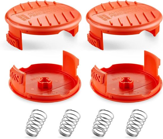 4 stuks spoelkappen, reserveonderdelen, compatibel met Black+Decker grastrimmer (RC100P), kan het prototype spoelafdekking vervangen